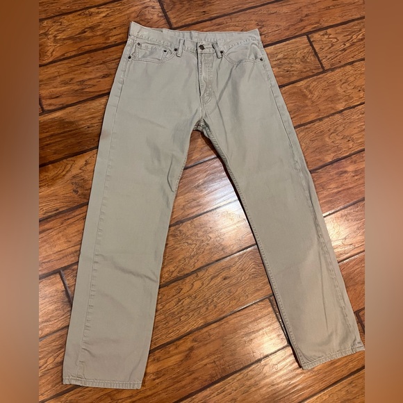 Levi’s 505 jeans khaki pants mens 35x33 (tag 36x34) tan brown Straight white tag - Picture 2 of 10